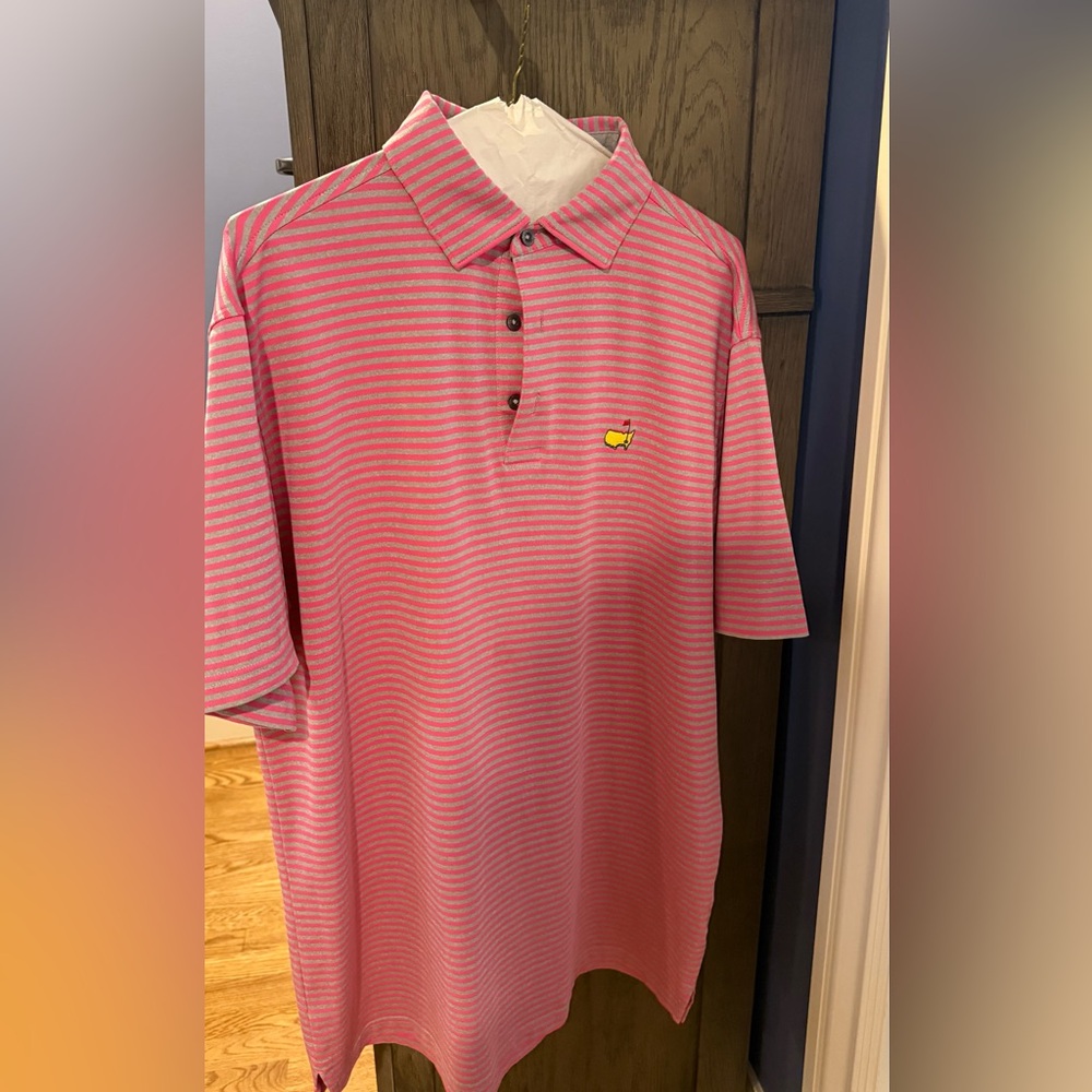 Masters Tech Pink and Gray Polo Shirt with Classic Collar